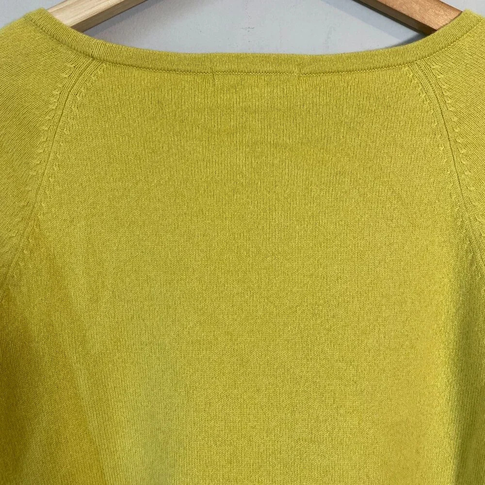 Boden Women's Size 4 100% Cashmere Puff Sleeve Knit Pullover Sweater Yellow Cozy - Picture 12 of 15